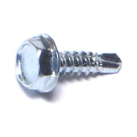 Midwest Fastener Self-Drilling Screw, #6 x 1/2 in, Zinc Plated Steel Flange Hex Head External Hex Drive, 100 PK 03280